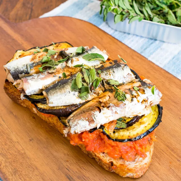 Sardine with Grilled Aubergine | Sardinas con Berengenas a la Plancha