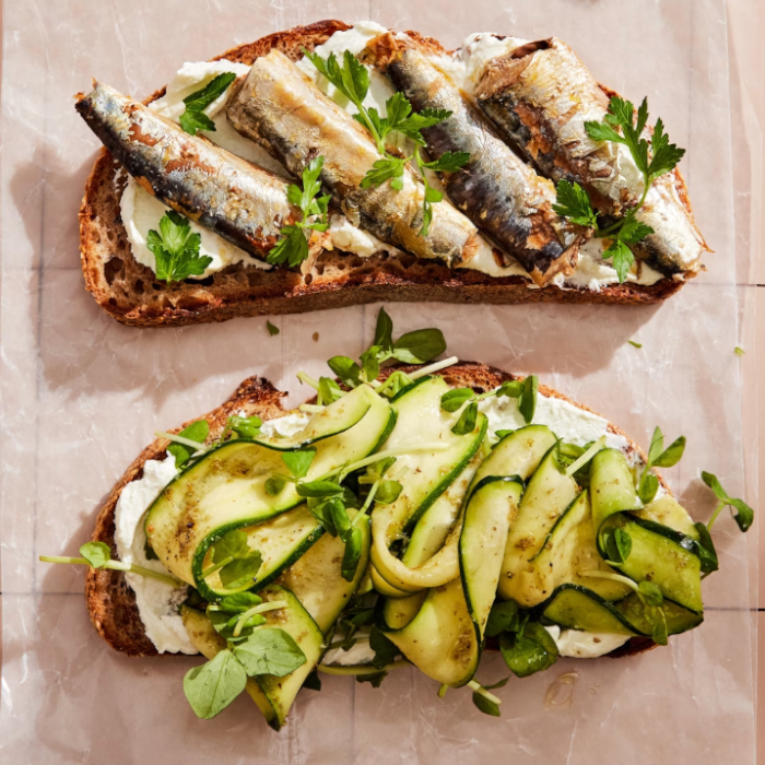 Sardine and Marinated Zucchini Sandwich