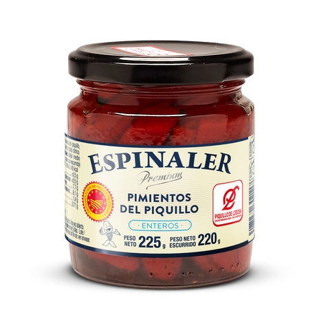 Premium Piquillo Pepper IGP Lodosa Whole 225g Glass Jar | Pimineto del Piquillo Entero de Lodosa D.O.P. 225 g