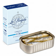 Sardines in Olive Oil 3/4 La brujula 115g | Sardinas en Aceite de Oliva 3/4 La Brújula 115g