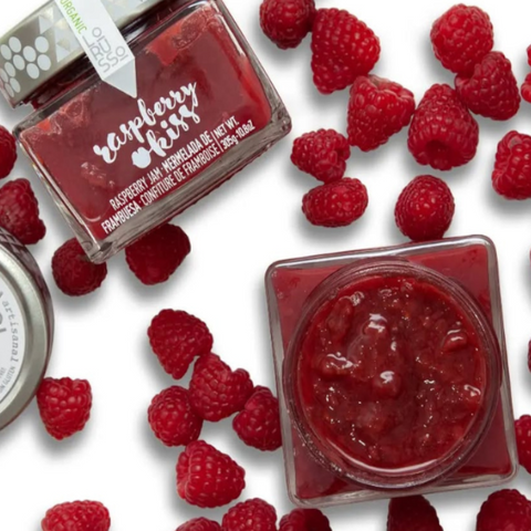 Organic Raspberry Jam Extra Lorusso 305g Glass Jar | Mermelada de Frambuesa Ecologica Extra Lorusso 305g