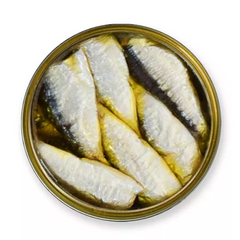 Smoked Sardines in Olive Oil Xeito 10-15 Pc. La brujula 130g | Sardinas Ahumadas en Aceite de Oliva Xeito 10-15 La Brújula 130 g