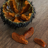 Sea urchin roe,  A toast to a healthy diet.
