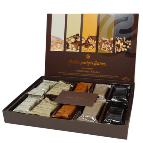 10 Assorted Nougats in Portions 170g | Estuche 10 Porciones de Turron Variadas 170g