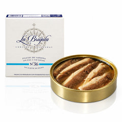 Sardine Fillets Cleaned in Olive Oil La Brujula 130g  | Filetes de Sardina en Aceite de Oliva La brujula  130 g