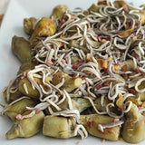 Baby Artichoke Hearts 40/60  in Brine Pelli  290g Glass Jar | Corazones de alcachofa Mini 40/60  Pelli  290 g