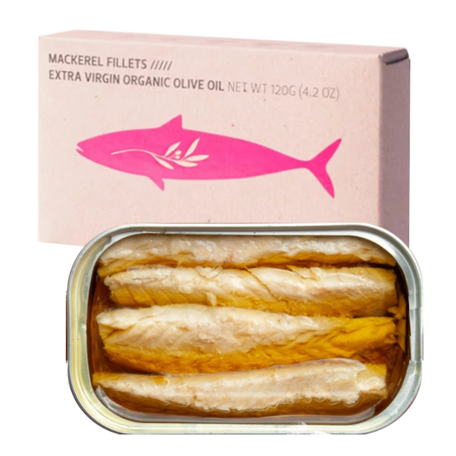 Mackerel Fillets in Organic Extra Virgin Olive Oil 120g Tin