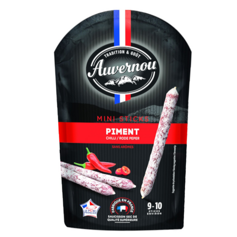 Mini Fuet Stick Chilli Auvernou 100g | Palitos de Fuet Picante Auvernou 100g