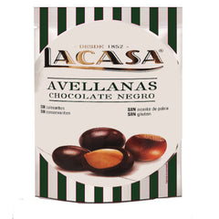 Dark Chocolate Hazelnuts LACASA 125g Bag | Avellanas con Chocolate Negro LACASA 125g