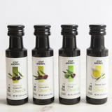 Four premium Spanish extra virgin olive oil varietals, each with a distinct flavor profile and aroma