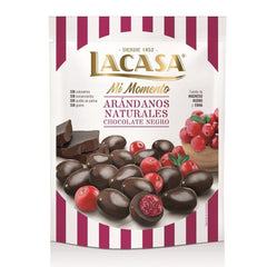 Cranberries Coated with Dark Chocolate LACASA 125g Bag | Arándanos Recubiertos de Chocolate Negro LACASA 125g