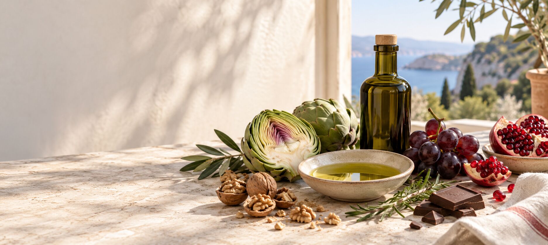 Extra virgin olive oil, artichokes and foods rich in polyphenols