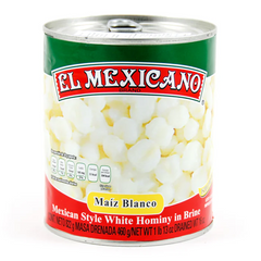 Mexican Style White Hominy in Brine El Mexicano 822g Tin | Maíz Blanco Pozolero El Mexicano 822g