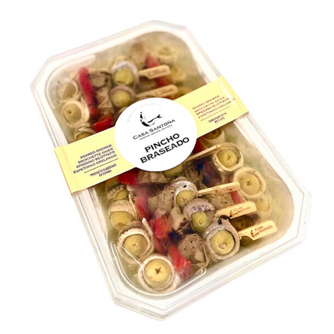 Skewer White Anchovie and Grilled Artichoke 380g (8 pcs) Terrine | Pincho Braseado con Boqueron y alcachofa 380g (8 Pcs)