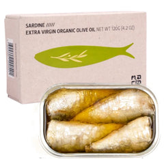 Sardines in Organic Extra Virgin Olive Oil JOSE Gourmet 120g Tin | Sardinas en Aceite de Oliva Virgen Extra Ecológico JOSE Gourmet 120g Tin