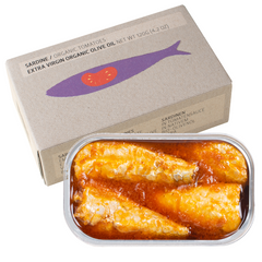 Sardines in Organic Tomato Sauce and EVOO JOSE Gourmet 120g Tin |  Sardines en Salasa de Tomate Ecologico Jose Gourmet 120g