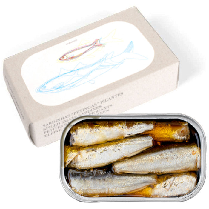 Spiced Small Sardine Petinga in Extra Virgin Olive Oil JOSE Gourmet 90g Tin | Sardinillas Petinga Picantes JOSE Gourmet 90g Tin