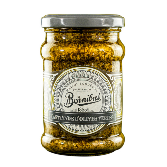 Green Olive Spread Bornibus 240g Glass Jar | Pate de Aceitunas Verdes Bornibus 240g
