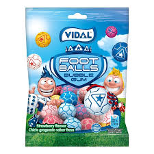 Vidal Strawberry Fooballs Bubble Gum|Vidal Strawberry Footballs Bubble Gums