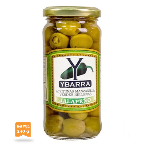Olives Stuffed with Jalapeño Ybarra|Aceitunas Rellenas de Jalapeño Ybarra