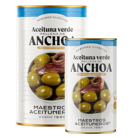 Anchovy Stuffed Olives Special Selection MAESTROS|Aceitunas Rellenas de Anchoa Seleccion Especial MAESTROS