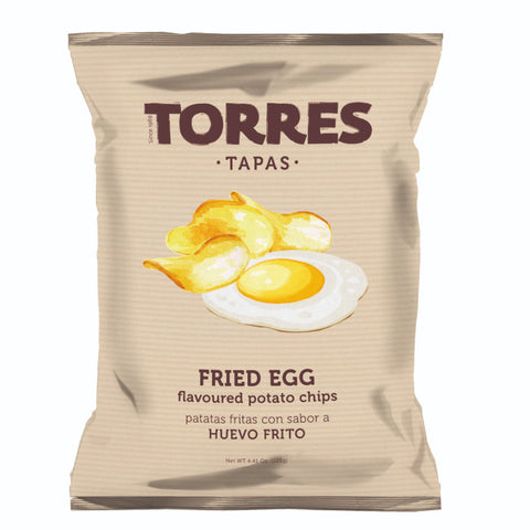 Fried Egg Flavoured Potato Chips Torres 125g Bag|Patatas Fritas sabor a Huevo Frito 125 g